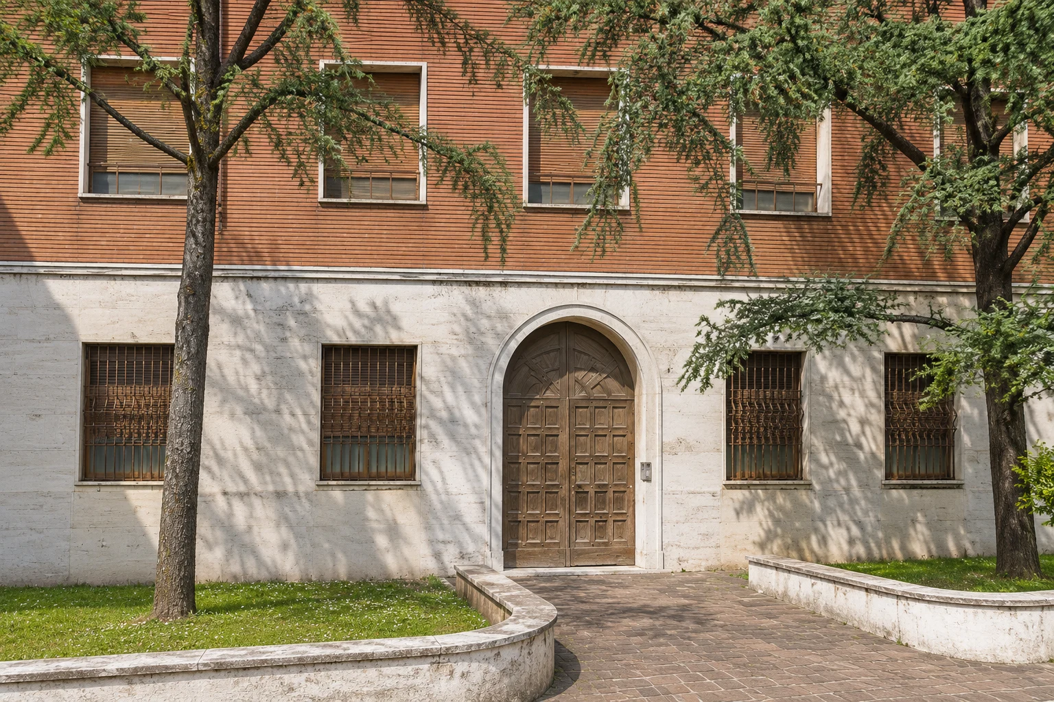 Ospedale di Comunità · Robbiani · Ingresso e prospetto · rielaborazione illustrativa